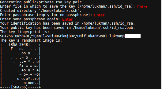 Process Generate SSH Key