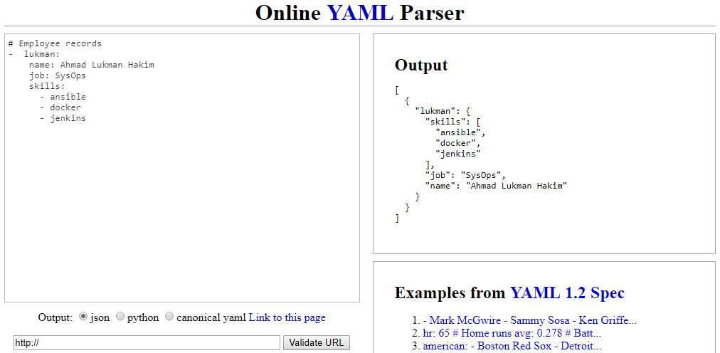 Online YAML Parser