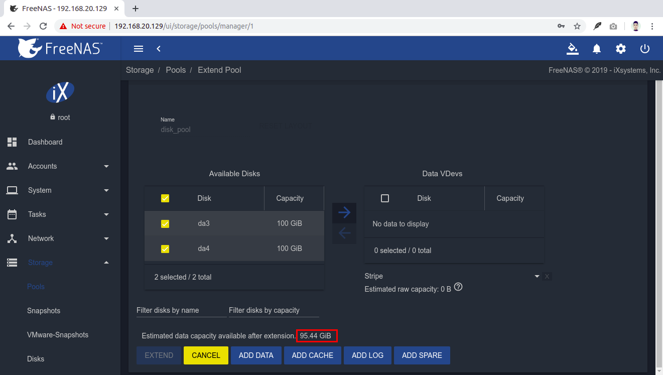 FreeNAS-LukmanLAB Extend Disk Pool 03