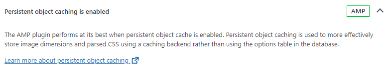 persistent object caching